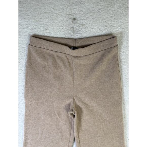 Zara Pants Womens Large Brown Tan Baggy Wide Leg Pull On Soft Knit Y2K Boho - Picture 2 of 16